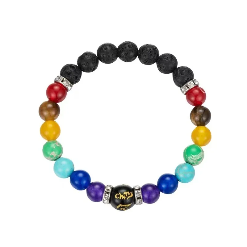 2pcs 7 Chakra Bracelet with Meaning Cardfor Men Women Natural Crystal Healing Anxiety Jewellery Mandala Yoga Bracelet Gift image 3