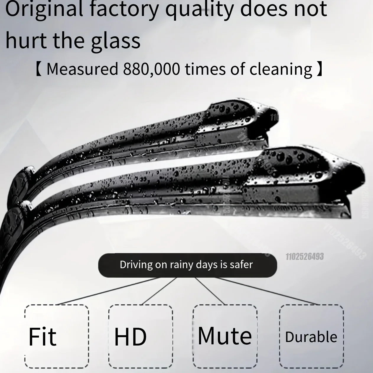 2PCS Car Wiper Blades Universal U-type Soft Rubber Boneless Wiper  Durable Reduce Noise Automotive Wiper 16\