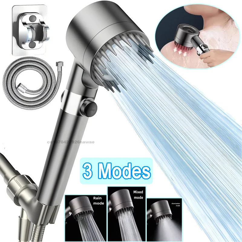 Filtro de ducha, cuatro modos, accesorios de baño, cabezal de masaje, cabezal de ducha lleno para cabezales de ducha, perillas, piezas de duchas, accesorio para el hogar