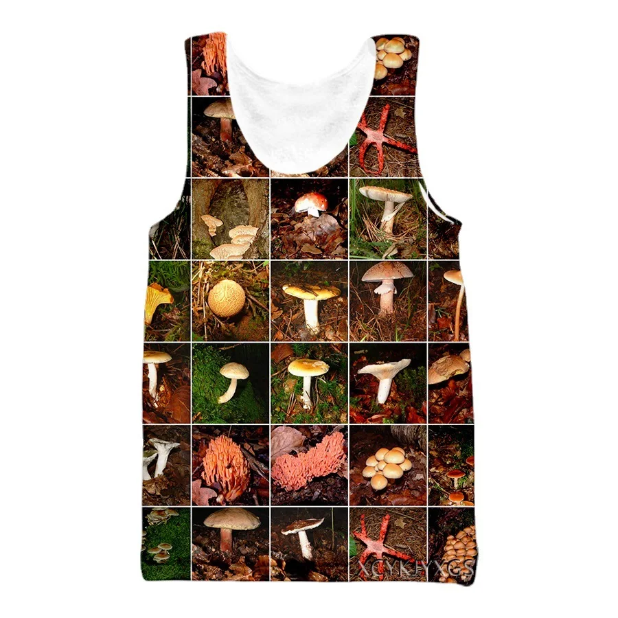 Hot Selling Mushroom Art 3D Digital Printing Summer Thin Men's Tank Top Trendy T-shirt