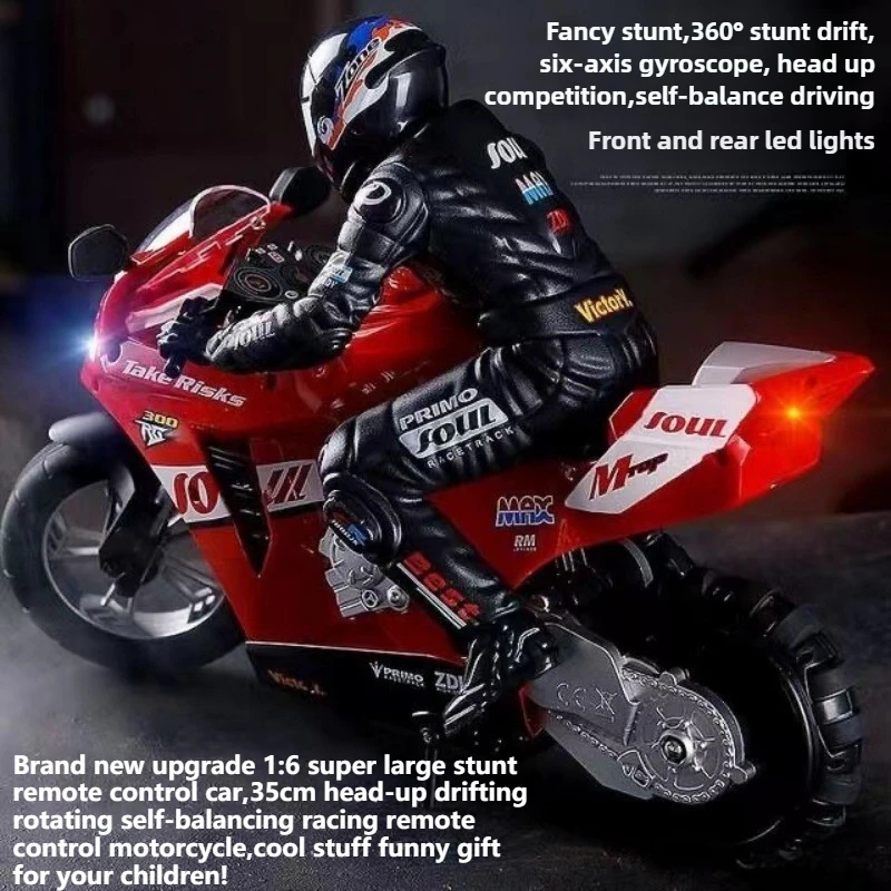 

Hot 1:6 Scale Stunt Rc Drift Car,Remote Control Car,Upturned Rotating Self-balancing Motorcycle,Toys for Kids,Rc Cars Funny Gift