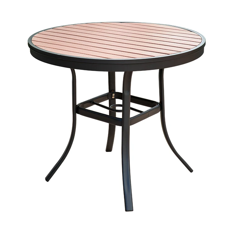 New product outdoor round table 90cm patio furniture plastic wood small coffee table