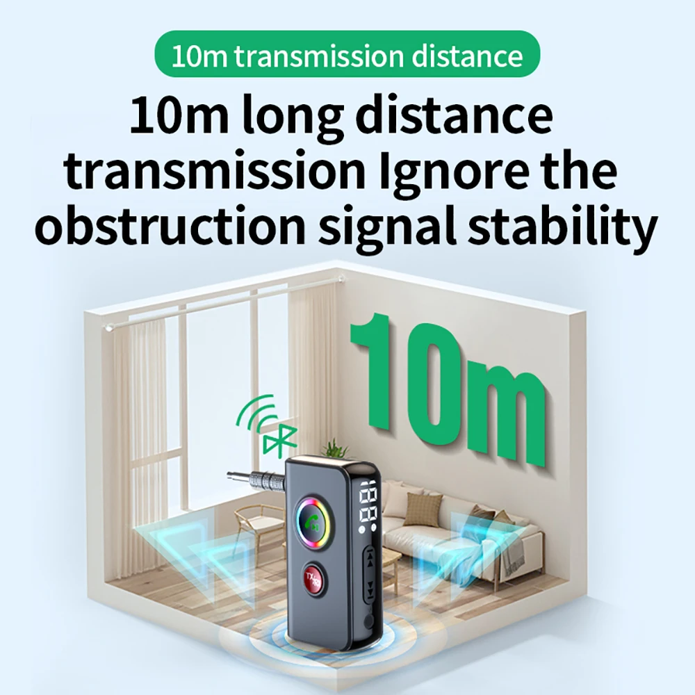 2 in 1 무선 블루투스 5.4 리시버 송신기, 3.5mm Aux 잭 음악 오디오 어댑터, 자동차 헤드폰 TV 스피커용 핸즈프리