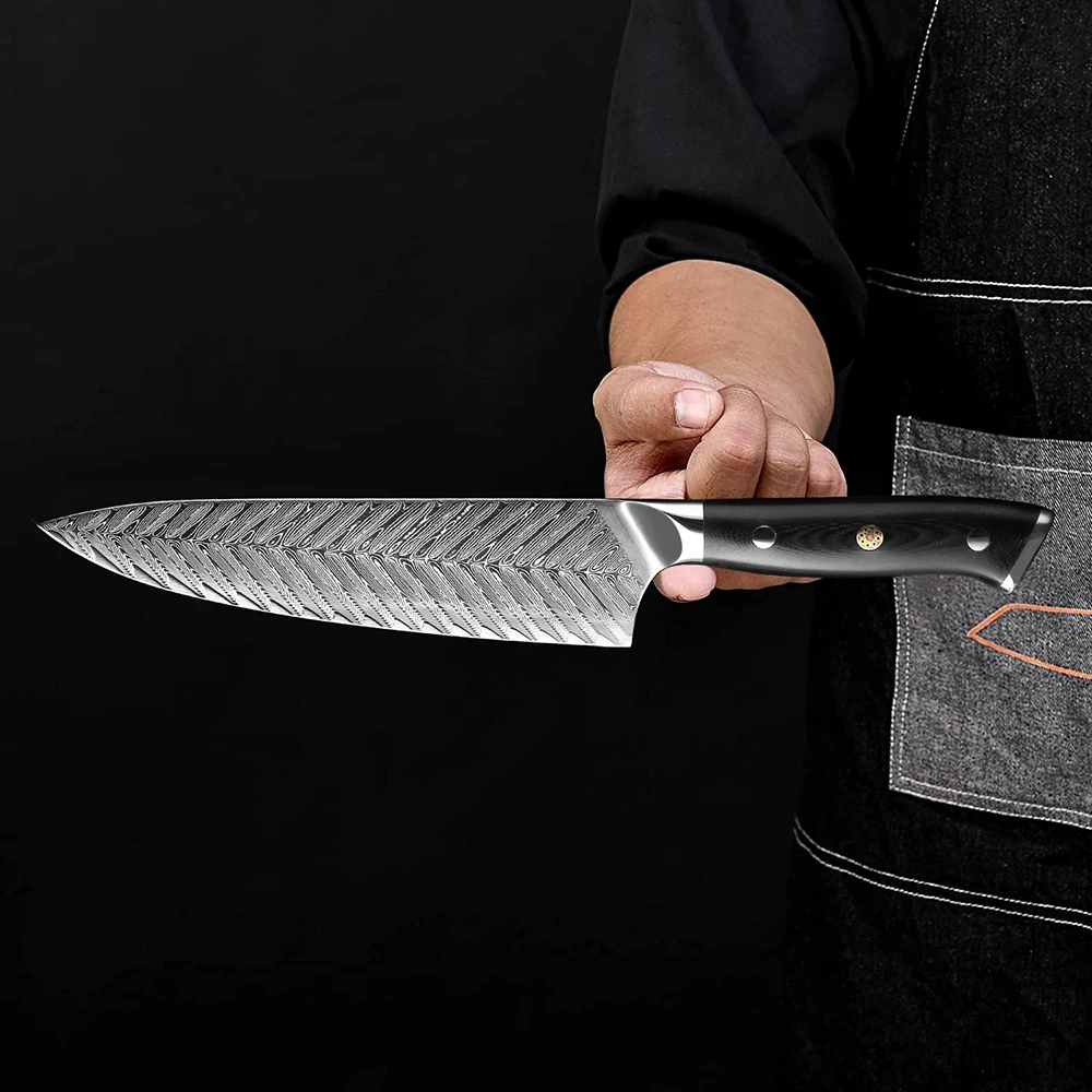 

XITUO Japanese Chef Knife 8 Inch Sharp Kitchen Knife 67 Layers Damascus Steel Pro Slicing Knife Black G10 Handle Sashimi Knife