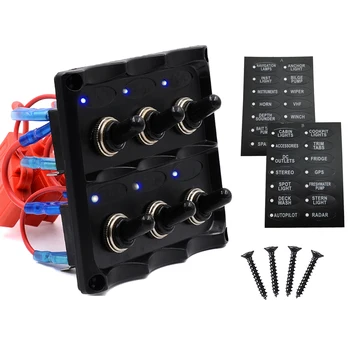 Rocker switch panel toggle switch panel 12V waterproof voltmeter cigarette lighter socket circuit breaker car boat LED