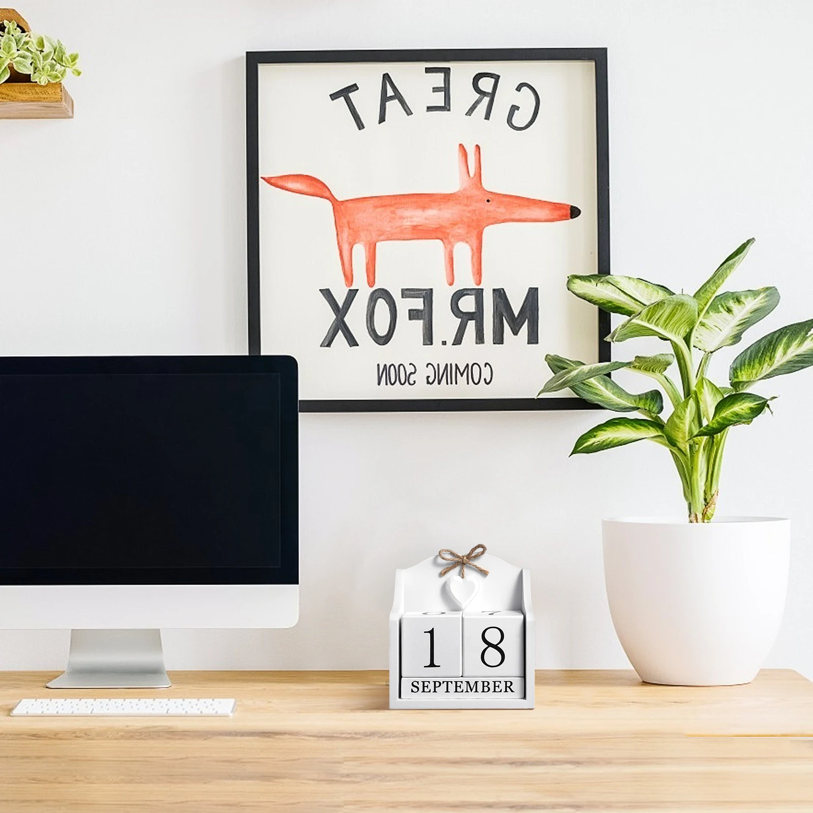 1 шт. стильный деревянный винтажный стиль настольный аксессуар вечный многоразовый настольный орнамент офисное украшение дома деревенский деревянный блок