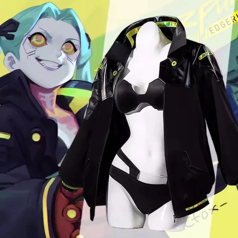 Cyberpunk Edgerunners Rebecca Cosplay Costume Jacket Headwear Wig Full Set Suit Woman Sexy Uniform Halloween Costumes 2025 jd;2