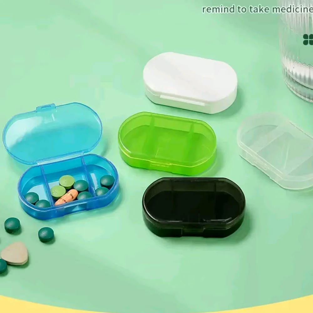 Pill Box Mini Pill Case 3 Grids Tablet Pill Organizer Case Dispenser Travel Tablet Holder Container Medicine Drug Storage Box