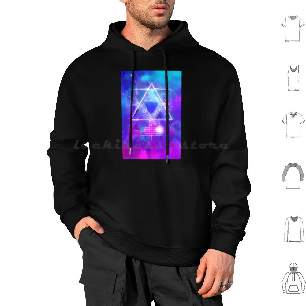 Space Vector 3-Synth Galactic Vaporwave Hoodies Long Sleeve Pride Trans Bi Arcade Rainbow Retro Space Stars Sunset