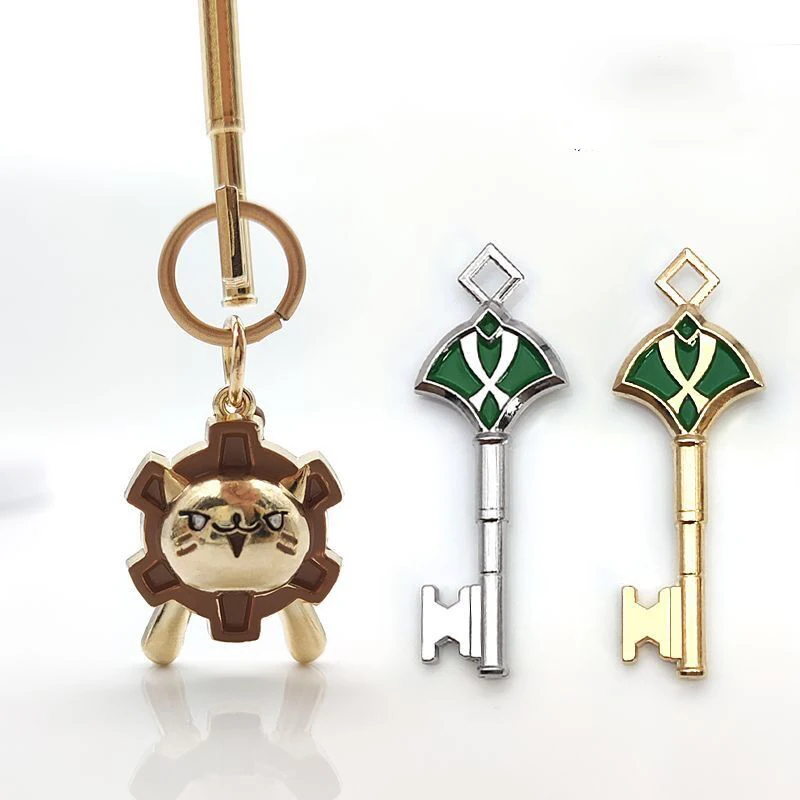 Game Impact Hero Keychains Anime Cute Metal Bear Keyrings Backpack Pendants Friends Gifts Fahion Jewerly Gifts