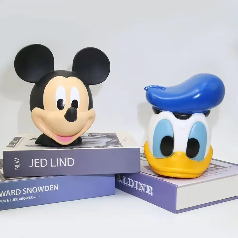 Figuras de Disney, hucha de 16cm, Mickey Mouse, Pato Donald, caja de dinero, muñeca de dibujos animados, olla de ahorro, accesorios para el hogar, regalo de cumpleaños