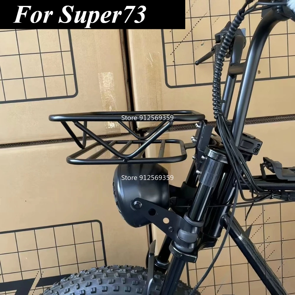 Cesta delantera para motocicleta eléctrica, cesta universal de doble horquilla, cesta para mascotas, estante de almacenamiento frontal retro, compatible con Super73