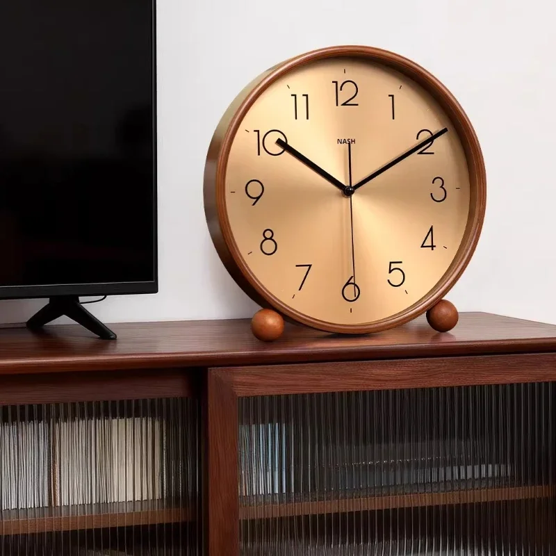 Vintage Light Luxury Solid Wood Clock Living Room New Home Pendant Clock Desktop Pendant Placement
