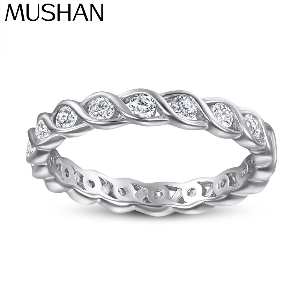 

MuShan Jewelry 925 Sterling Silver Wedding Engagement Ring 5A Cubic Zirconia Rings Bands Rings Bands Anniversary Women Gift