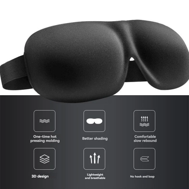 3D Non-Marking Three-Dimensional Eye Mask Without Nose Simple Solid Color Blackout Sleep Students Lunch Break Eye Masks