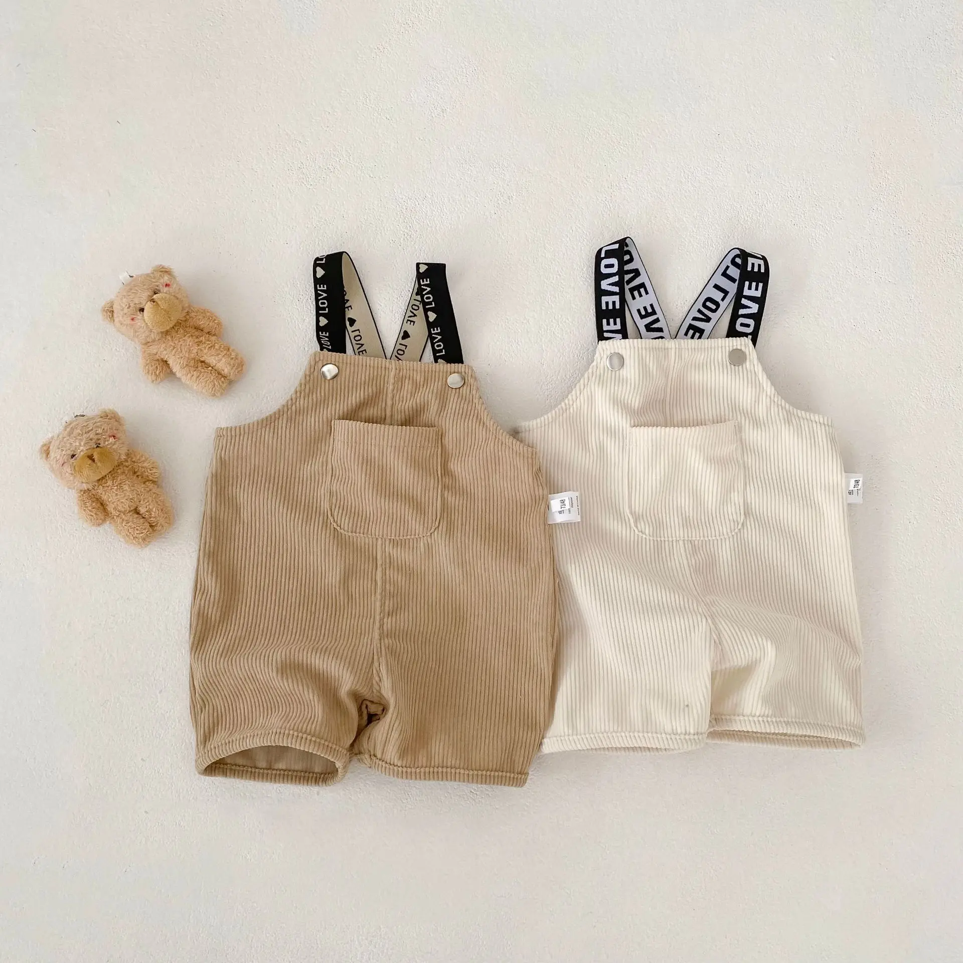 

2026 Summer New Baby Overalls Solid Girls Strap Trousers Fashion Boys Loose Jumpsuit Kids Casual Pants Toddler Clothes