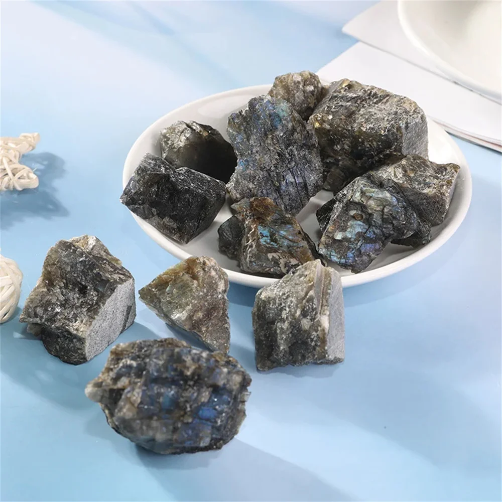 Natural Moonstone Blue Gemstone Raw Rough Ore Labradorite Rock Quartz Specimen Home Decoration Accessories