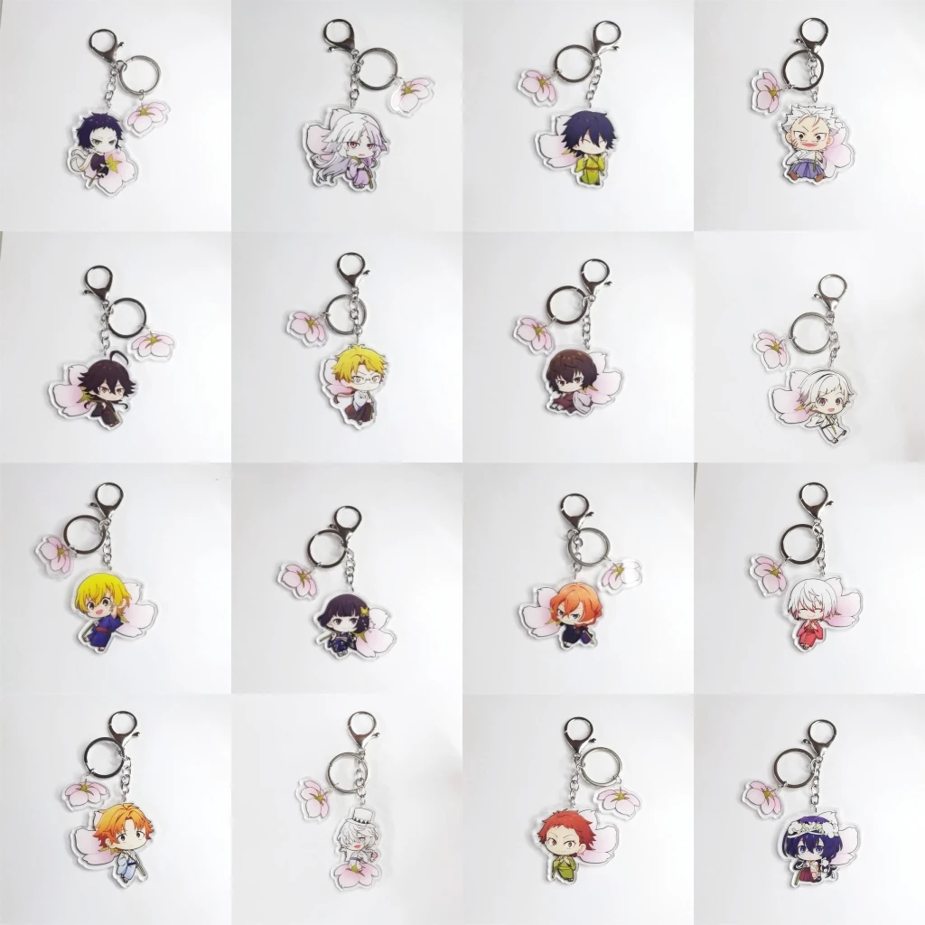 Anime Dogs Nakajima Atsushi Dazai Osamu Edogawa Rampo Cosplay Acrylic Keychain Key Chain Pendant Accessories Gift