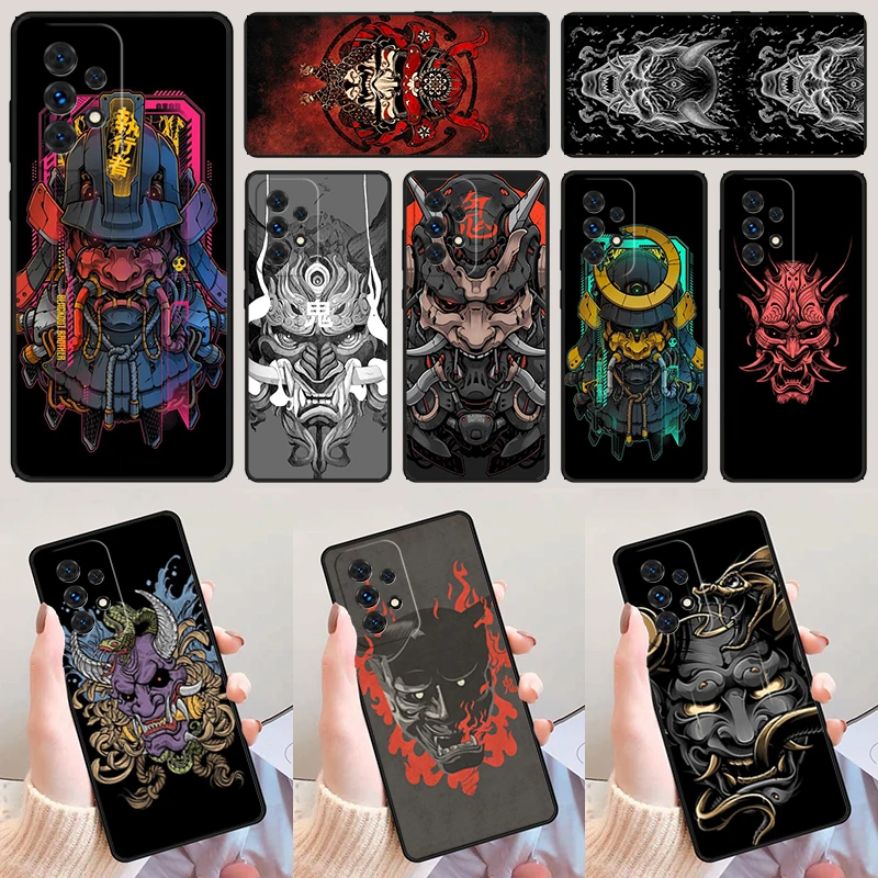 Japanese Hannya Mask phone case For Samsung Galaxy A42 A31 A40 A51 A71 A32 A80 A91 A52 A72 A73 A20e A21S A50 A70 A11 A12 Cover