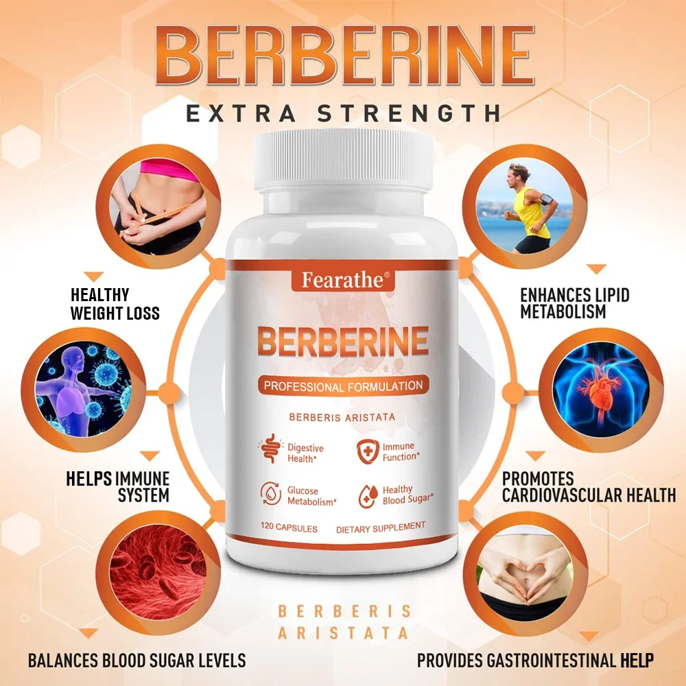 Berberine Supplements - for Lipid Metabolism, Weight Management, Immune System, Digestive Health, and GI Function