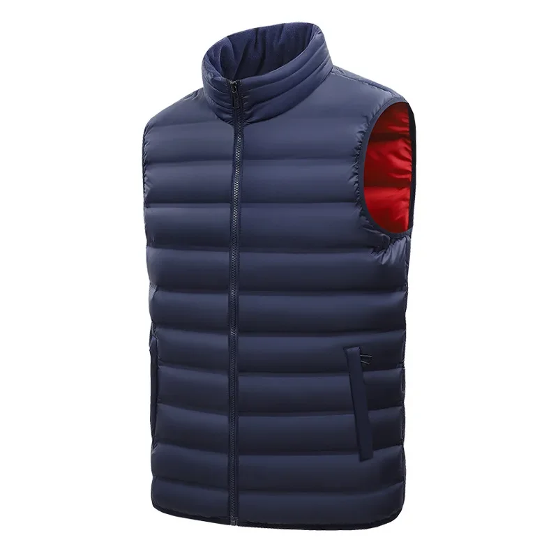 

Autumn Winter Vest Men Jacket Cotton Coat Sleeveless Cardigan Parkas Warm Lightweight Tops Luxury Brand Outerwear Men's Clothing