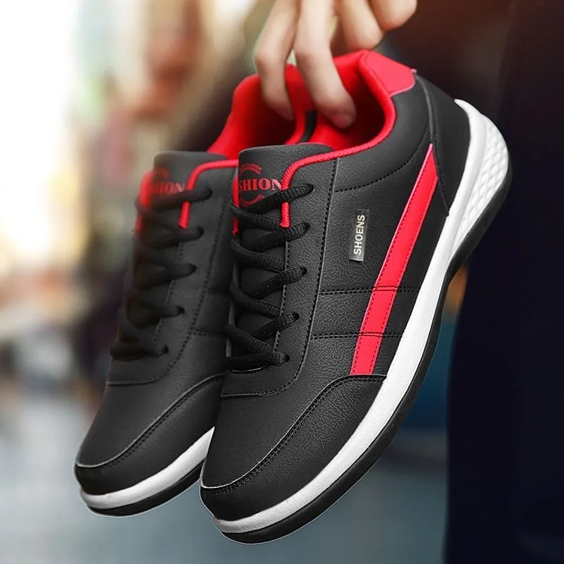 

Spring Autumn Men's Synthetic Leather Shoes Waterproof Casual Sports Shoes Sneakers Men's Soft Bottom Sewing Non-slip Golf Shoes