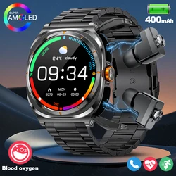 LIGE 2025 Watch Wireless Earphones 2-in-1 Smart Watch Bluetooth Call 100+Sports Mode Outdoor Run Health Smart Watch Men Women