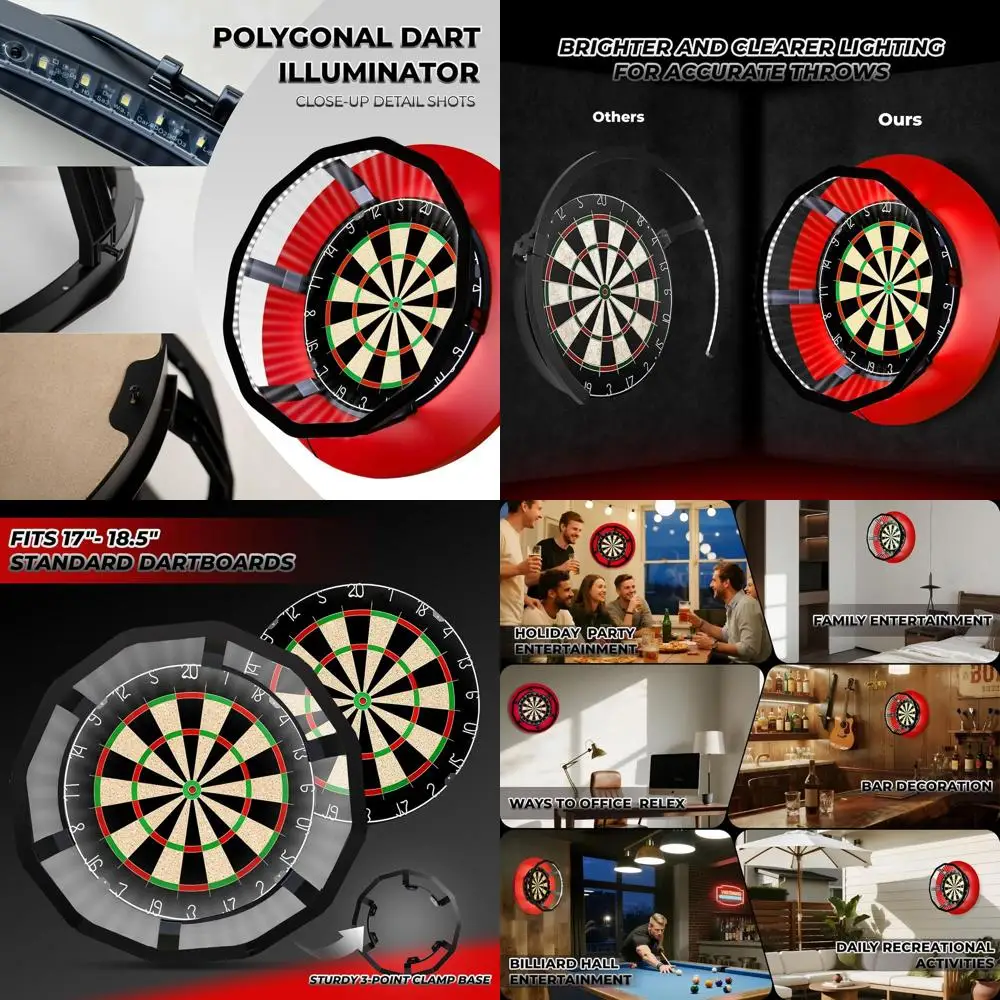 

360 ° Бестеневой светодиодный светильник для дартса с регулируемой яркостью на 18 досках, без бликов