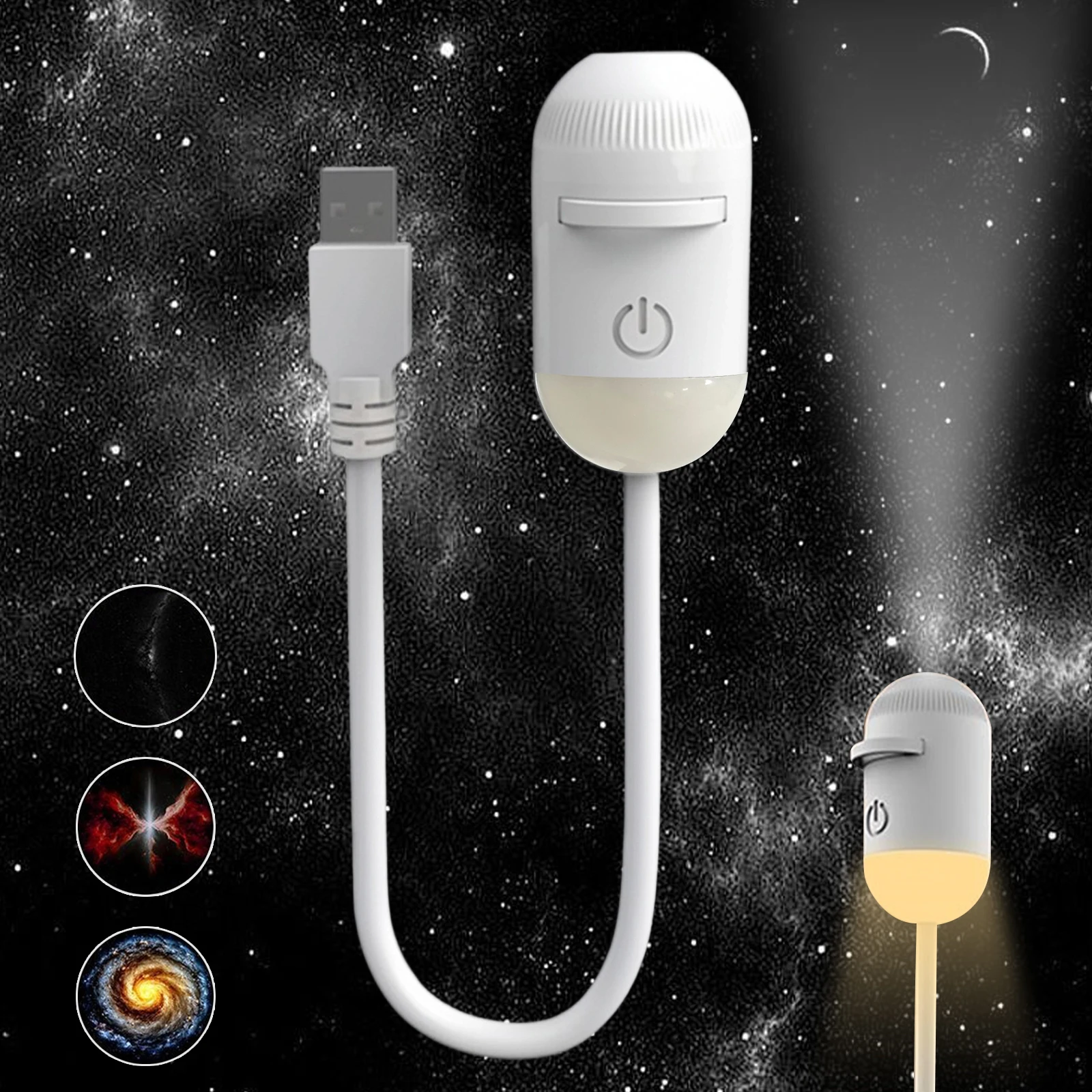 

2-in-1 Galaxy Projector Night Light Multi Projection Films Starry Sky Night Light USB Projection Lamp for Bedroom Ceiling Wall