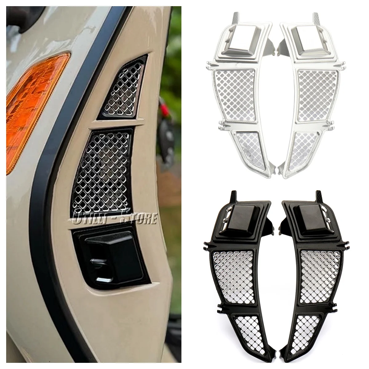 For For Vespa GTV 300 GTV300 GTS 300 GTS300 2023 2024 Motorcycle Radiator Guard CNC Aluminum Moto Grille Cover Mesh Protector