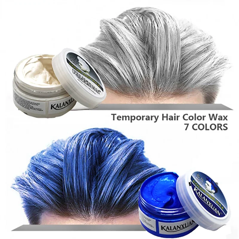 Temporary Hair Color Wax Men Diy Mud One-time Molding Paste Dye Cream Hair Gel for Hair Coloring Styling Silver Grey 120g 9Color