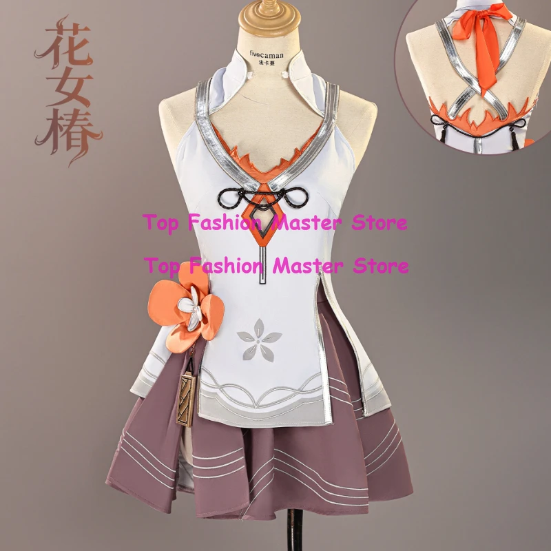 Camellya Cosplay Costume Wig Game Wuthering Waves Chun Sweet Uniform Dress Full Set with Prop Halloween Party Role Play Clothing