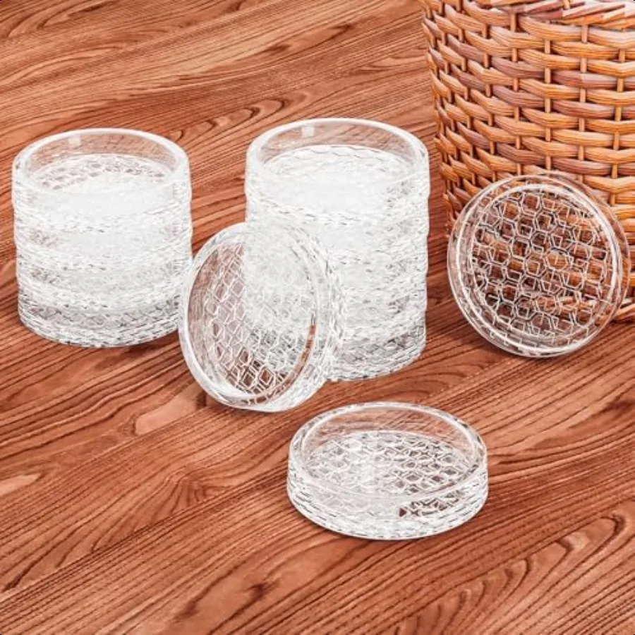 1.6 "x 1.6" أكواب الأثاث المطاطية المستديرة 16 قطعة قواعد أكواب الكرسي للسجاد منصات الأثاث الشفافة غير القابلة للانزلاق مع قبضة السجاد Pr #2