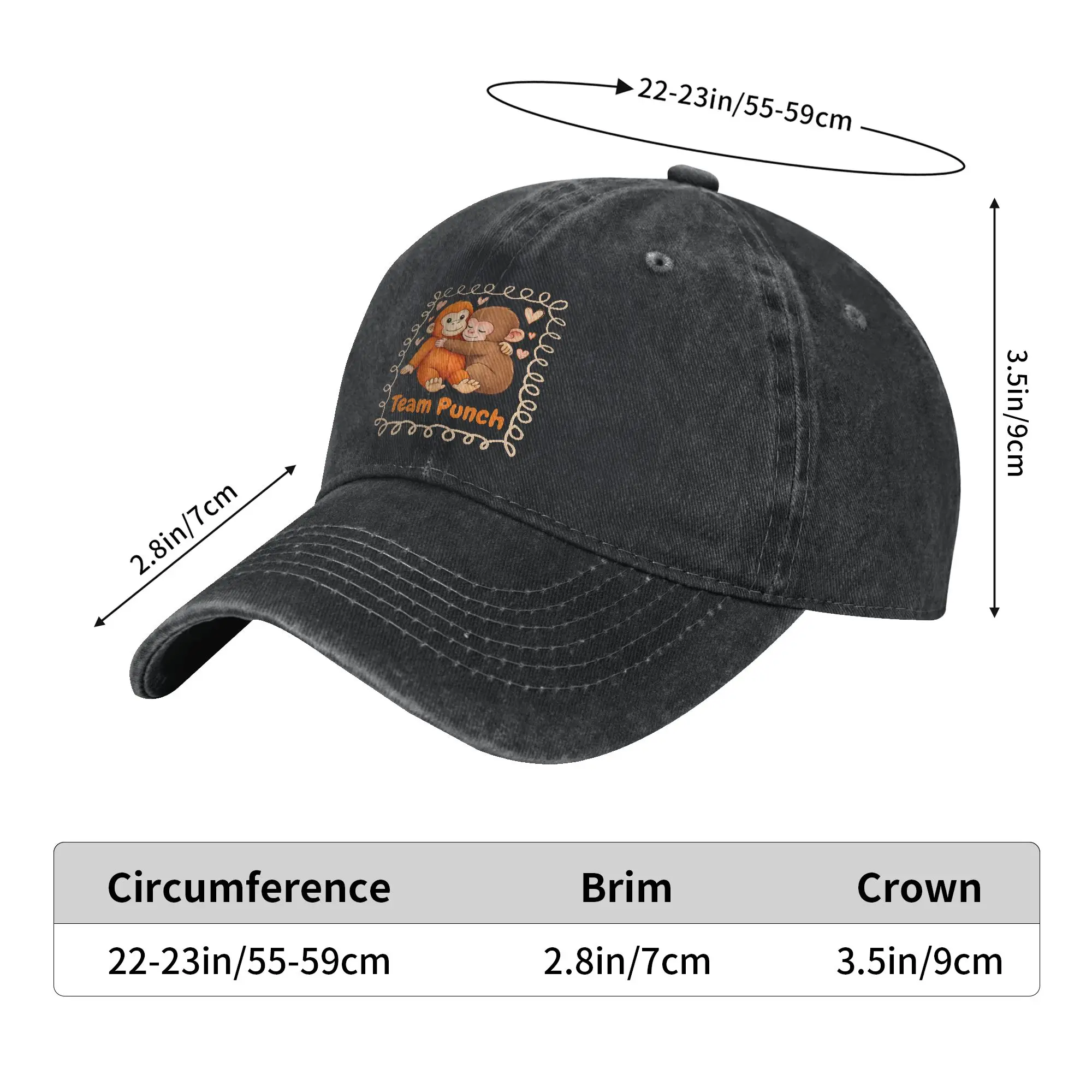 Baseball Cap Team Punch Cute Monkey Lover Spring y2k Funny Trucker Hat  Couple Women Print Hiking Fishing Hot Sale Baseball Caps