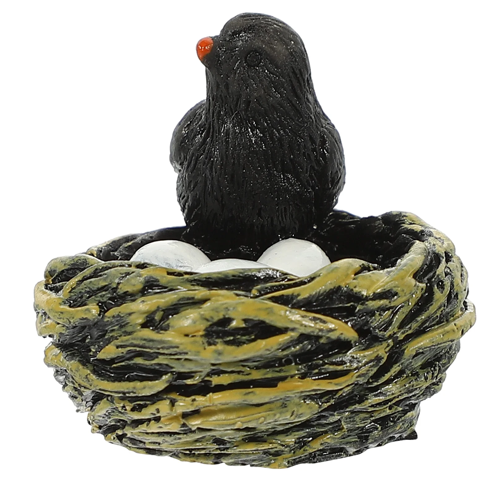 

1pc Bird Nest With Mini Resin Birds For Garden Home Decor Micro Landscape Micro Artificial Bird Craft Ornament
