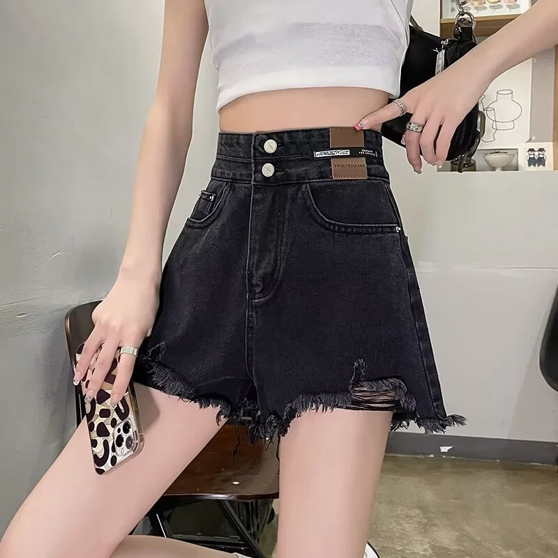 Calça jeans elástica cintura alta, calça preta emagrecedora, shorts justos, perna reta, perna larga, calças quentes para mulheres, verão