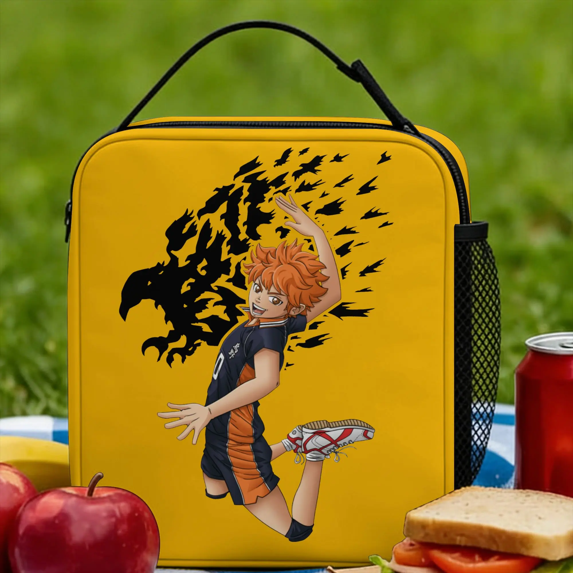 Haikyuu Anime Insulated Lunch Bags Thermal Bag Reusable,Lunch Container Bokuto Volleyball Large Lunch Box Tote Food Storage Bag