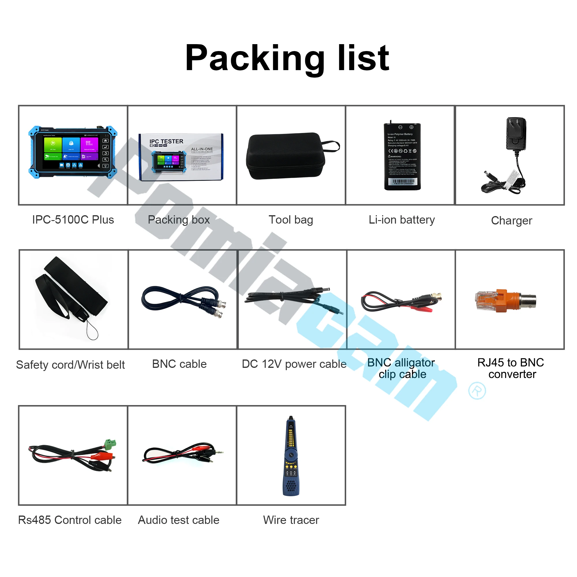 IP Camera Tester Upgraded 8K H.265/H.264 IPC-5100C Plus 8MP IP CVI TVI AHD Analog Camera Tester VGA&4K HD Input IP Camera Tester