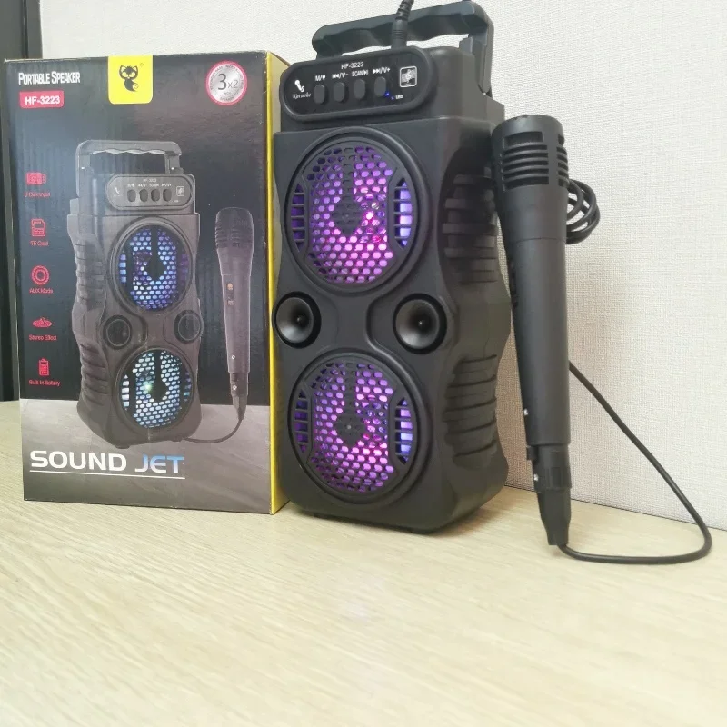 

Outdoor Music Center Subwoofer Wireless Party Box Home Karaoke Machine with MIC Portable Mini Caixa De Som Bluetooth Speaker AUX