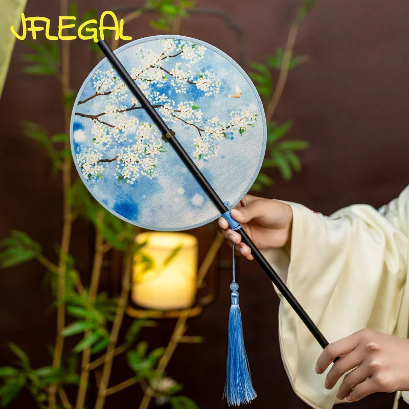 

Ancient Style Arrow Bamboo Waist Fan Hanfu Chinese Style Long Handle Tassel Rollable Winding Classical Portable Waist Hang Fan