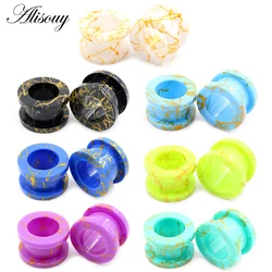 Alisouy 2PCS 2mm-12mm Line Pattern Acrylic Screw Ear Gauges Flesh Tunnels Plugs Stretcher Expander Earring Piercing Body Jewelry