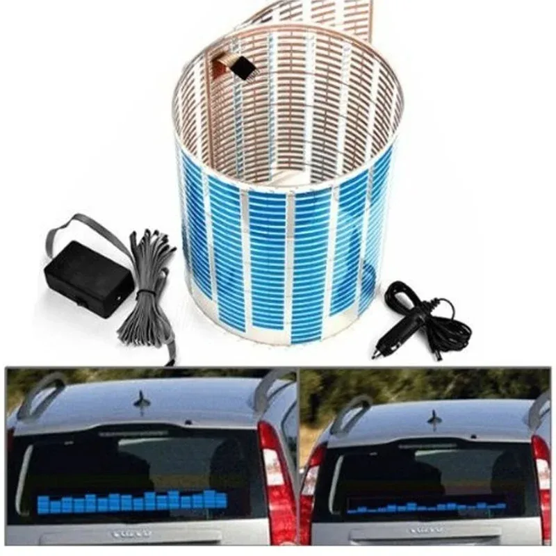 One Set Sound Activated Equalizer Lamp Kit 90x25CM Car Rear Window LED Music Rhythm Flash Light