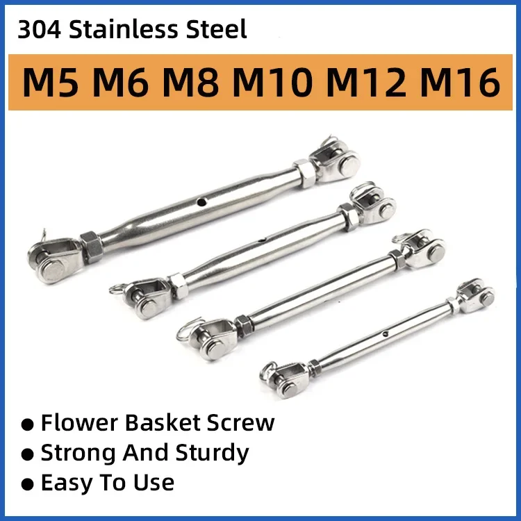 

Closed Body Turnbuckle Jaw 304 Stainless Steel M5 M6 M8 M10 M12 M16 Marine Hardware Rigging Screw for Cable Railing