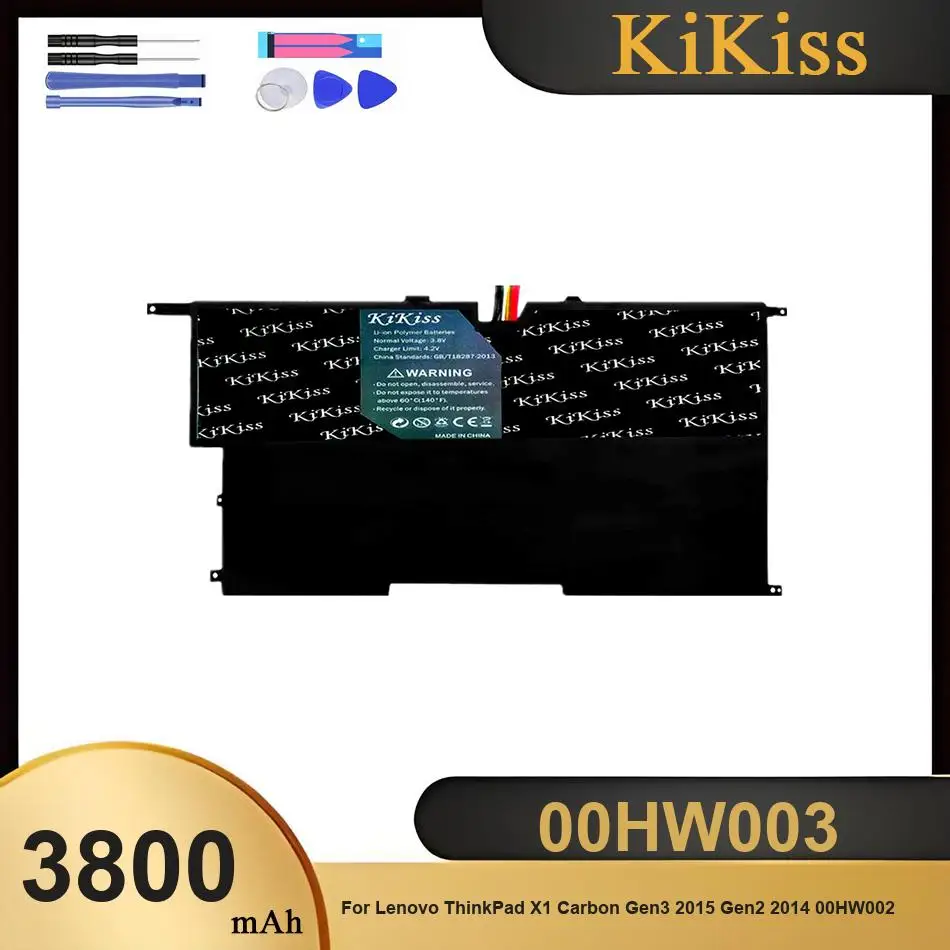 

KiKiss Battery For Lenovo ThinkPad X1 Carbon Gen3 2015 Gen2 2014 00HW002 45N1702 SB10F46440 45N1700 ,00HW003 3800mAh Batteries