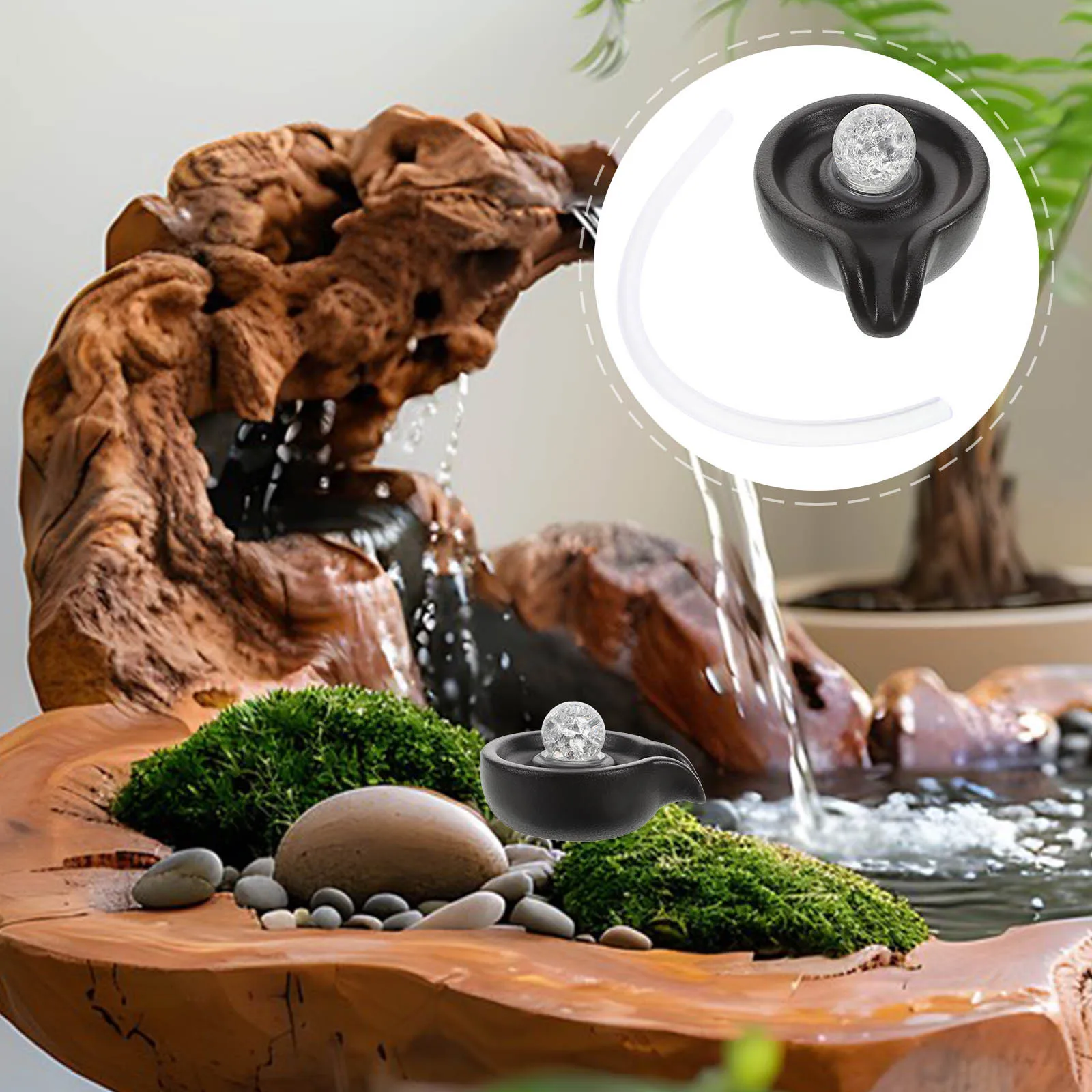 

Ceramic Fish Tank Waterfall Spout Decor Desktop Fountain Indoor Outdoor Mini Waterfall Tabletop Fountain For Home Courtyard