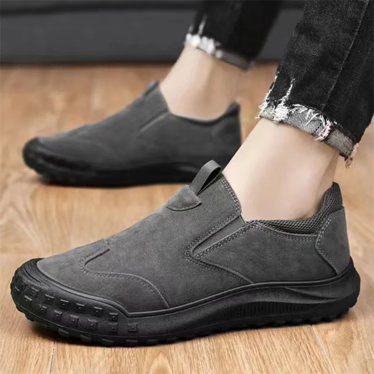 

Men Sneakers Retro Suede Leather Casual Shoes Non Slip Driving Shoes for Men Slip on Loafers Low-top Safety Work Shoe zapatillas