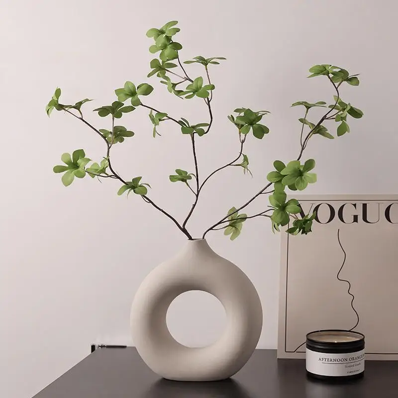 Originality Nordic Style Ceramic Vase Flower Hydroponic Ikebana Modern Small Vase Design Cute Rose Jarrones Home Decoration FYVS