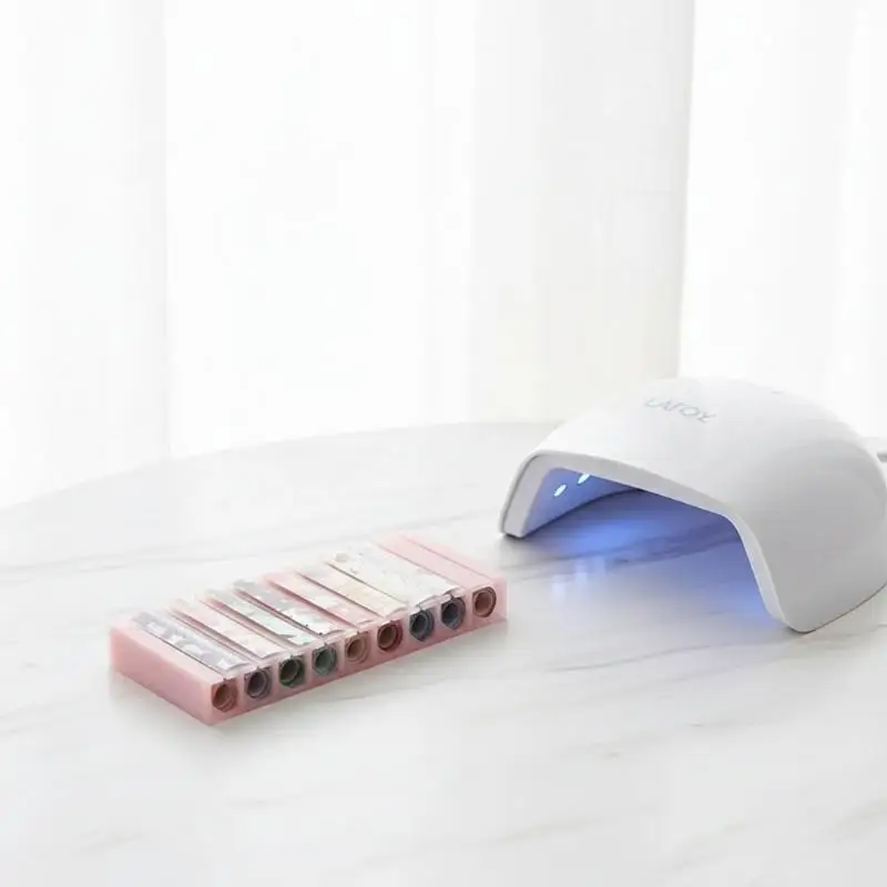 

10 Grid Nail Transfer Paper Organizer Box with 3D Printed Durable Design Colorful Display for Nail Art Storage Home Salon Use