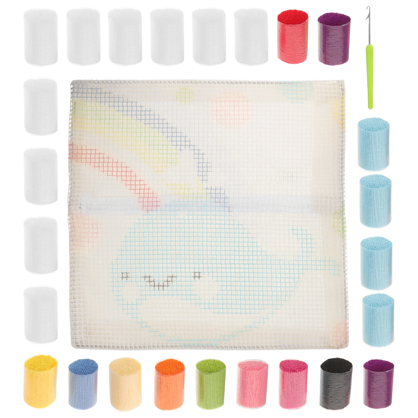 

1Set Creative Cross Stitch Craft Kit for Home Decor Adorable Cartoon Design DIY Pillow Project Easy Assembly Embroidery Floss