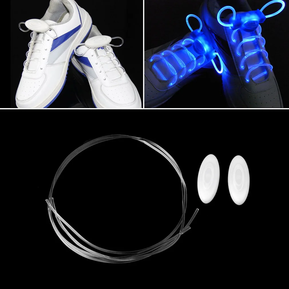 1 paio di lacci per scarpe sportive a LED Flash Light Glow Stick Strap lacci per scarpe da discoteca Party Club lacci piatti lacci per scarpe a cravatta a caldo